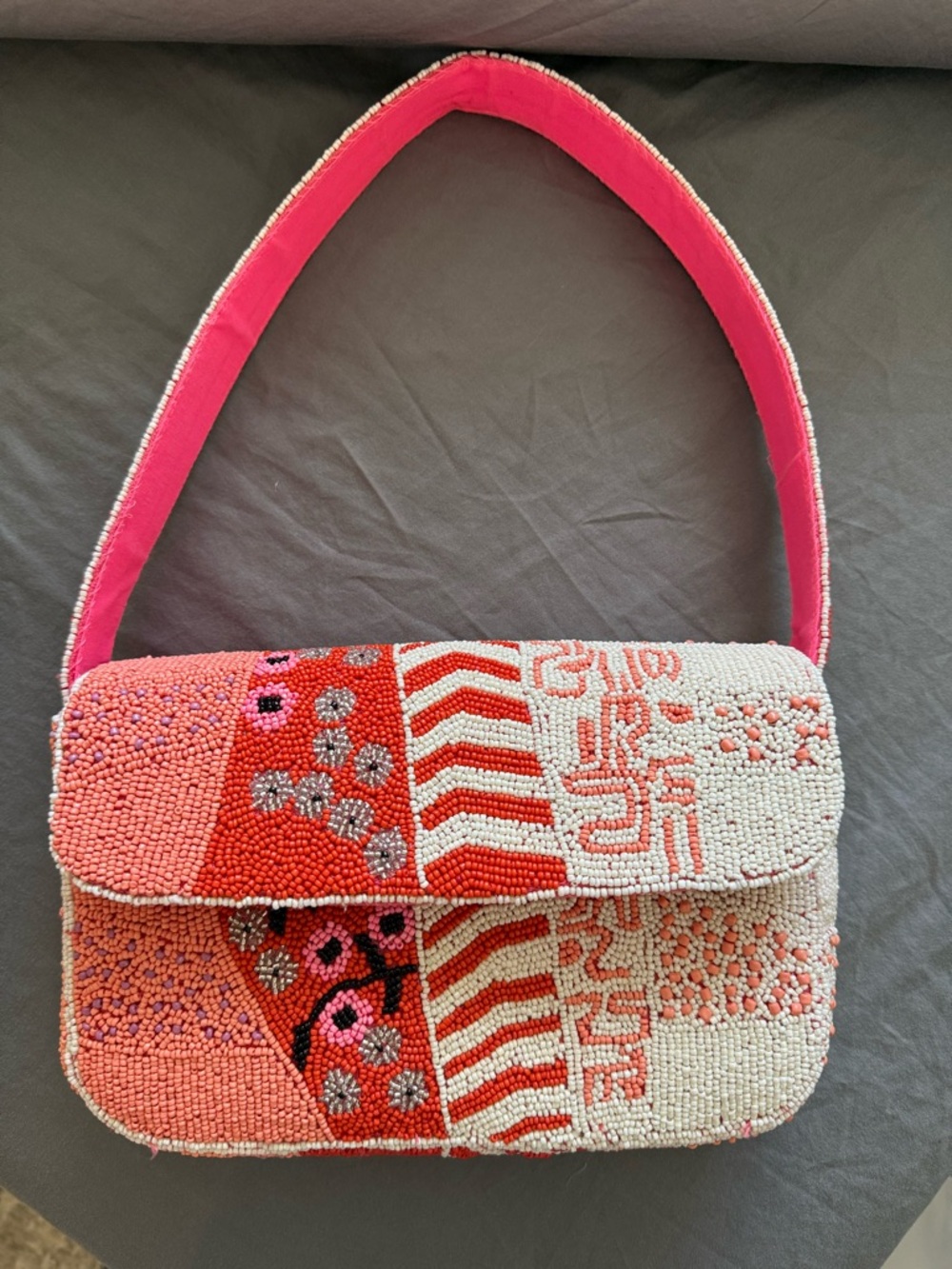 America & Beyond Beaded Patchwork Tigerlilly Shoulder Bag